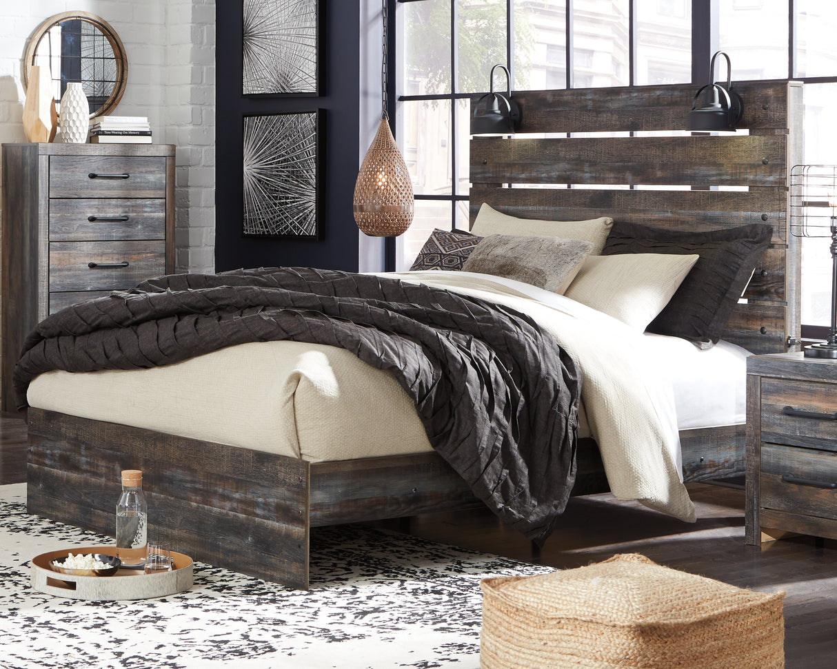 Mega Furniture - Ashley Furniture - Drystan Bedroom - Queen Panel Bed / Multi - B211B4