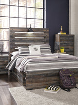 Mega Furniture - Ashley Furniture - Drystan Bedroom - Full Panel Bed with 4 Storage Drawers / Multi - B211B12