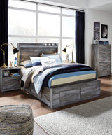 Mega Furniture - Ashley Furniture - Baystorm Bedroom - Full Panel Bed with 6 Storage Drawers / Gray - B221B27