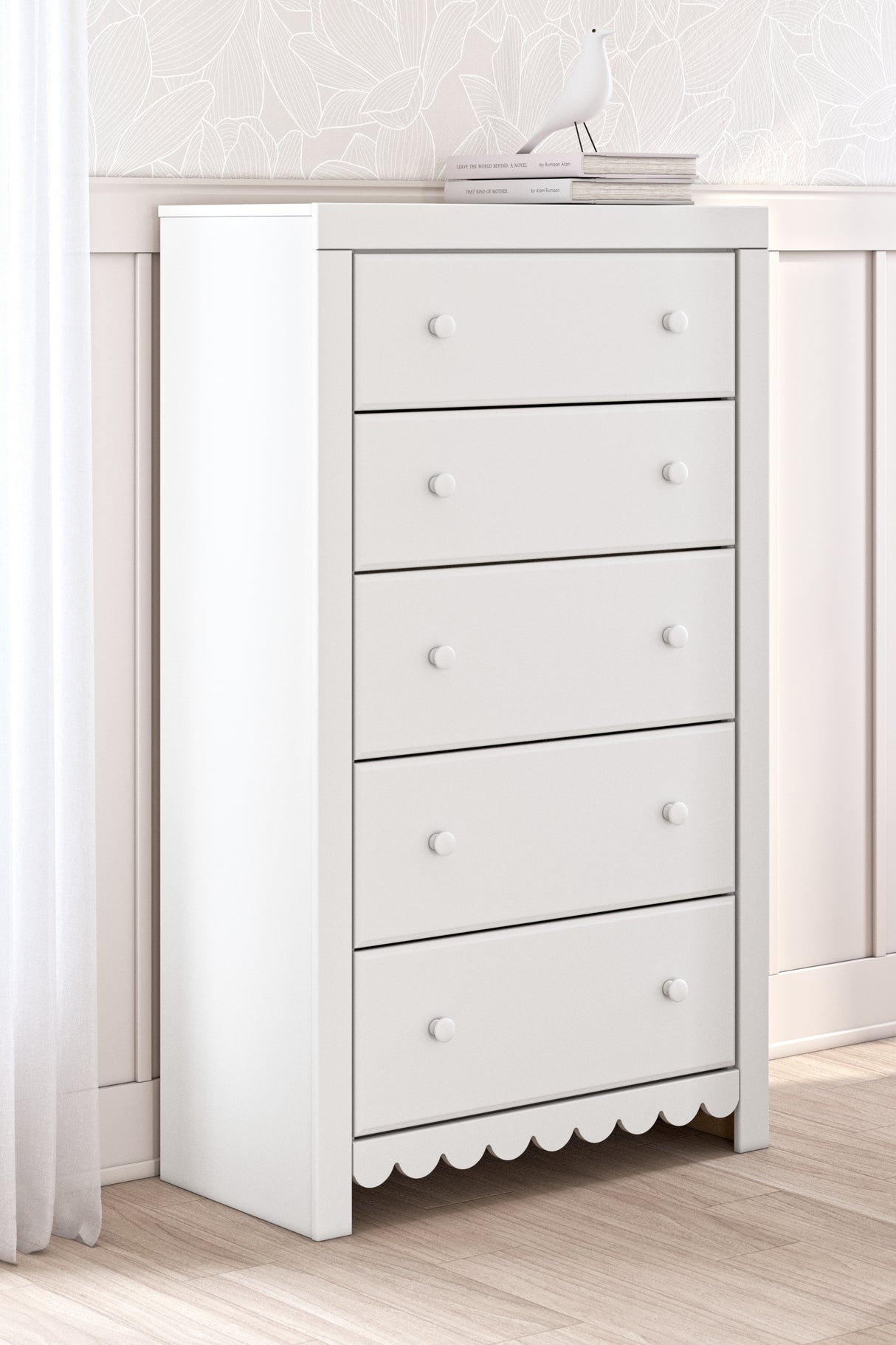 Mega Furniture - Ashley Furniture - Mollviney Bedroom - Two Drawer Night Stand / White - B2540-92