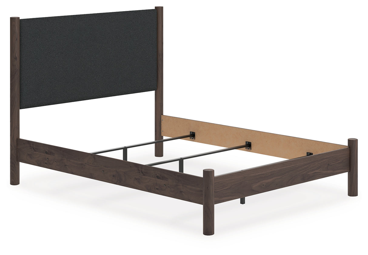 Mega Furniture - Ashley Furniture - Pamytta Bedroom - Queen Upholstered Panel Bed / Brown - PCB2614B24