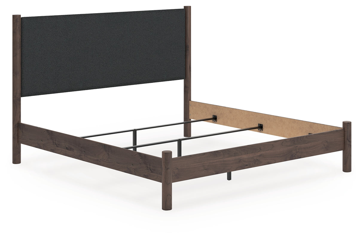 Mega Furniture - Ashley Furniture - Pamytta Bedroom - King Upholstered Panel Bed / Brown - PCB2614B29