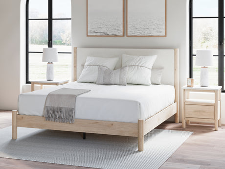 Mega Furniture - Ashley Furniture - Cadmori Bedroom - Full Upholstered Panel Bed / Black/White - B2616B3
