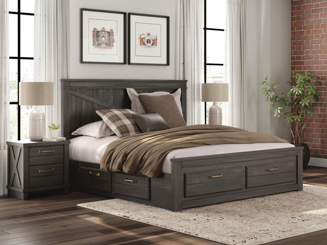 Mega Furniture - Ashley Furniture - Vonitta Bay Bedroom - King Panel Storage Bed - PCB2648B28