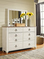 Mega Furniture - Ashley Furniture - Willowton Bedroom - Full Panel Bed / Whitewash - B267B17