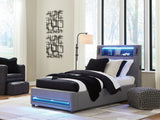 Mega Furniture - Ashley Furniture - Verishaw Bedroom - Twin Upholstered Bed / Gray - PCB2721B23