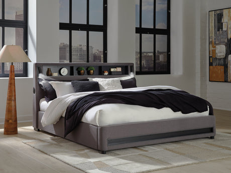 Mega Furniture - Ashley Furniture - Verishaw Bedroom - California King Upholstered Bed / Gray - PCB2721B22