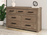 Mega Furniture - Ashley Furniture - Oliandon Bedroom - Seven Drawer Dresser / Light Brown - PCB2844-31