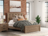 Mega Furniture - Ashley Furniture - Oliandon Bedroom - Queen Panel Bed / Light Brown - PCB2844B2