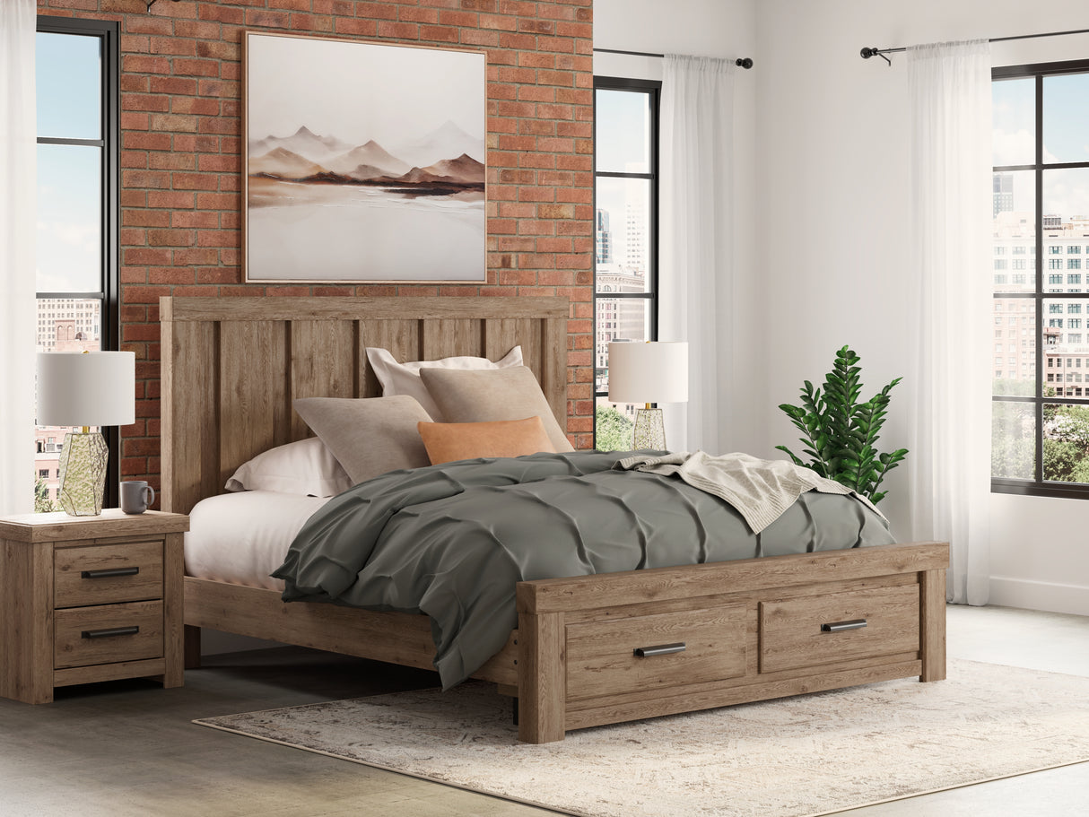 Mega Furniture - Ashley Furniture - Oliandon Bedroom - King Panel Storage Bed - PCB2844B7