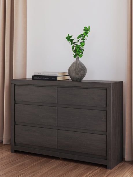 Mega Furniture - Ashley Furniture - Fraluna Bedroom - Five Drawer Chest / Charcoal - PCB3370-46
