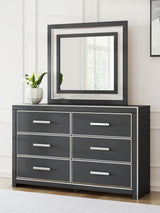 Mega Furniture - Ashley Furniture - Zuraleus Bedroom - Dresser and Mirror / Black - PCB3380B1