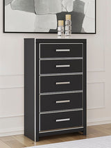 Mega Furniture - Ashley Furniture - Zuraleus Bedroom - Five Drawer Chest / Black - PCB3380-46