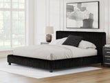 Mega Furniture - Ashley Furniture - Zuraleus Bedroom - King Upholstered Bed / Black - PCB3380B13