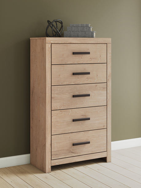 Mega Furniture - Ashley Furniture - Sanginlane Bedroom - King Panel Bed / Tan - B3787B8