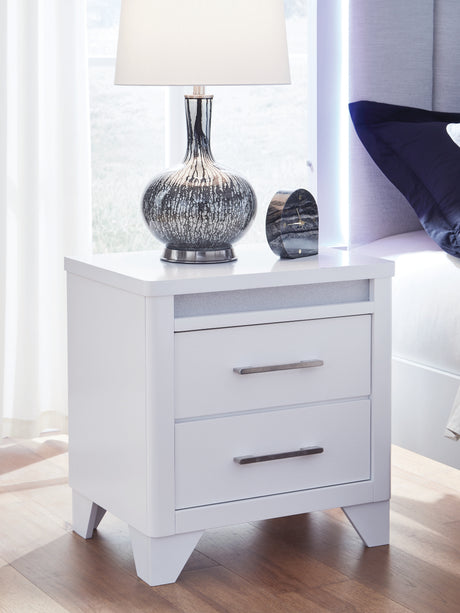 Mega Furniture - Ashley Furniture - Jarlee Bedroom - Two Drawer Night Stand / White - PCB392-92