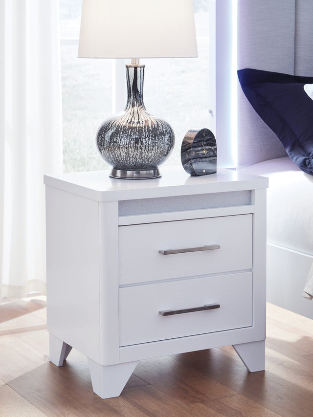 Mega Furniture - Ashley Furniture - Jarlee Bedroom - Two Drawer Night Stand / White - PCB392-92