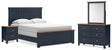 Mega Furniture - Ashley Furniture - Landocken Queen Panel Bed, Dresser, Mirror and Nightstand - Queen Panel Bed, Dresser, Mirror and Nightstand - B414B18
