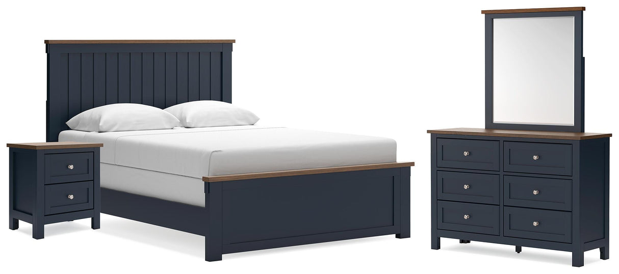 Mega Furniture - Ashley Furniture - Landocken Queen Panel Bed, Dresser, Mirror and Nightstand - Queen Panel Bed, Dresser, Mirror and Nightstand - B414B18