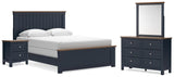 Mega Furniture - Ashley Furniture - Landocken Queen Panel Bed, Dresser, Mirror and Nightstand - Queen Panel Bed, Dresser, Mirror and Nightstand - B414B18