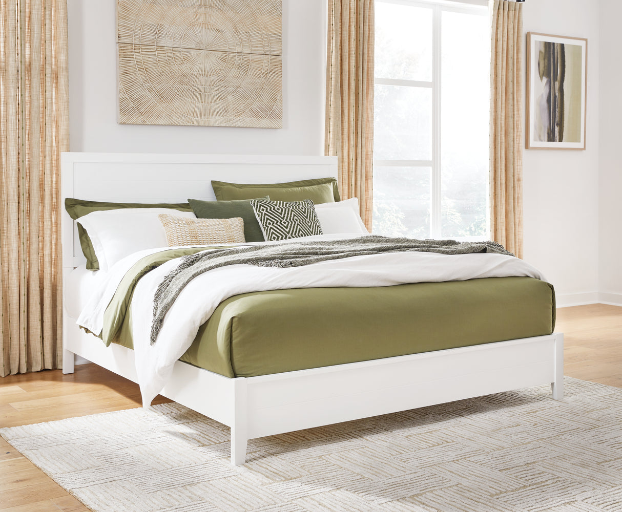 Mega Furniture - Ashley Furniture - Binterglen Bedroom - California King Panel Bed / White - B427B9