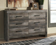 Mega Furniture - Ashley Furniture - Wynnlow Bedroom - Queen Upholstered Poster Bed / Gray - B440B7