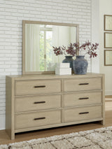 Mega Furniture - Ashley Furniture - Calmoro Bedroom - Dresser and Mirror / Gray - B602B1