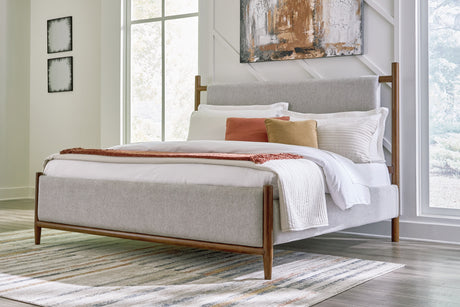 Mega Furniture - Ashley Furniture - Lyncott Bedroom - Queen Upholstered Panel Bed / Brown - B615B2