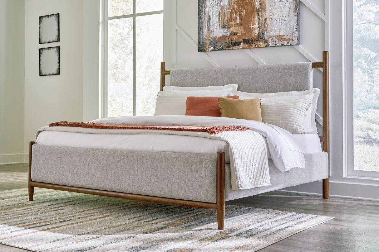 Mega Furniture - Ashley Furniture - Lyncott Bedroom - King Upholstered Bed / Brown - B615B6