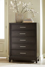 Mega Furniture - Ashley Furniture - Neymorton Bedroom - California King Upholstered Panel Bed / Dark Grayish Brown - B618B5