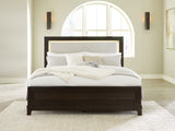 Mega Furniture - Ashley Furniture - Neymorton Bedroom - Queen Upholstered Panel Bed / Dark Grayish Brown - B618B2