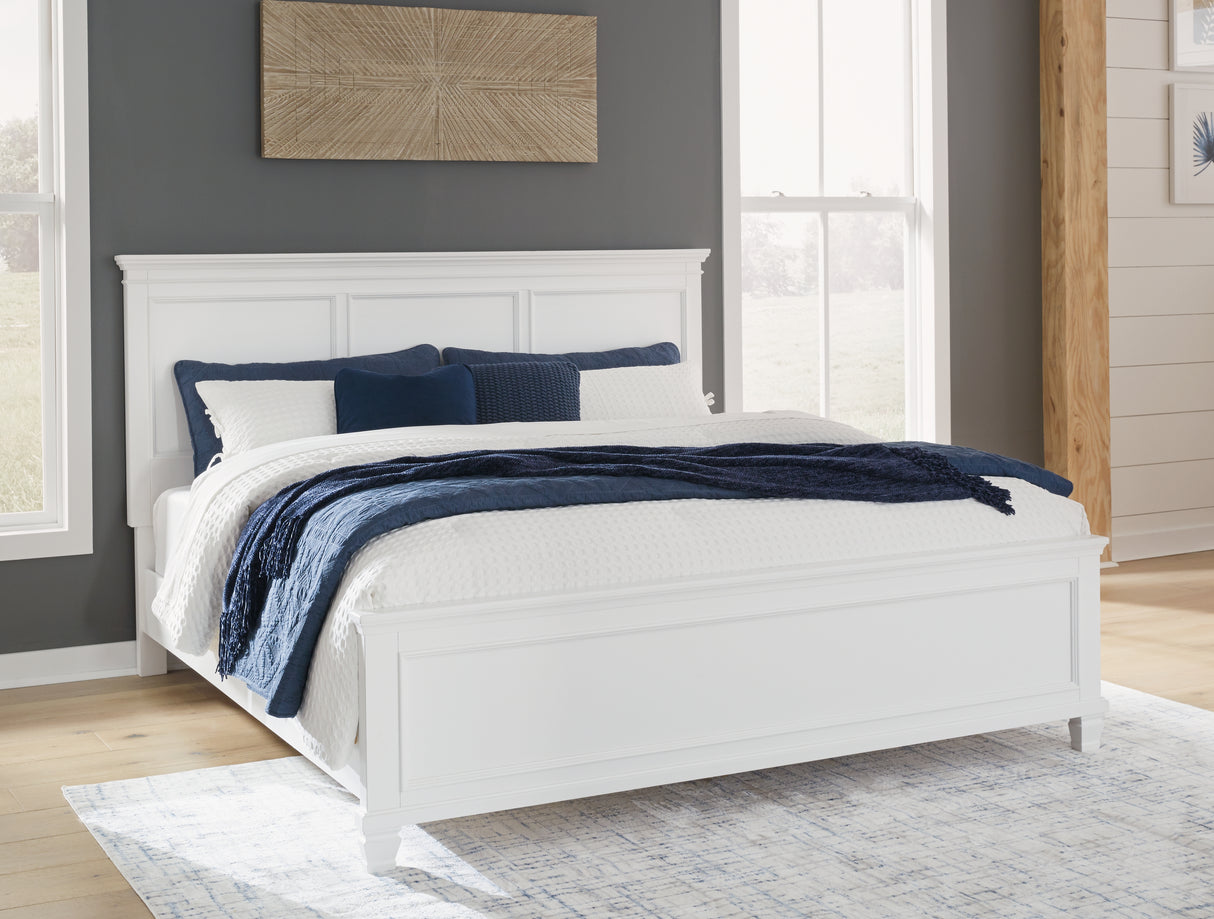 Mega Furniture - Ashley Furniture - Fortman Bedroom - King Panel Bed / White - B680B4