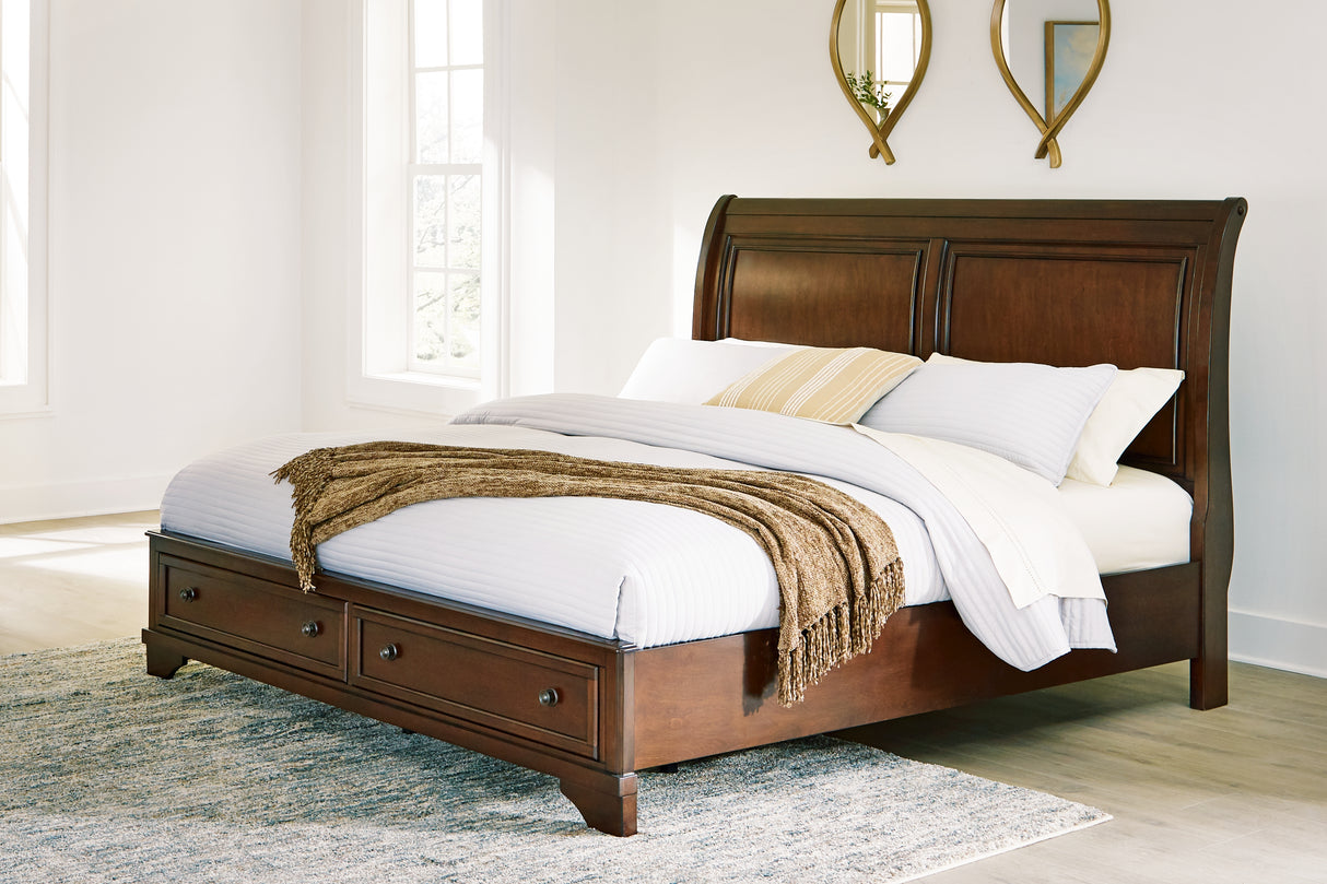 Mega Furniture - Ashley Furniture - Trellington Bedroom - King Sleigh Storage Bed / Brown - B716B2