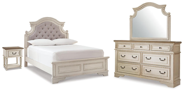 Mega Furniture - Ashley Furniture - Realyn King Panel Bed, Dresser, Mirror and Nightstand - King Panel Bed, Dresser, Mirror and Nightstand - B743B78