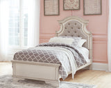 Mega Furniture - Ashley Furniture - Realyn Bedroom - Twin Panel Bed / Chipped White - B743B13