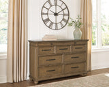 Mega Furniture - Ashley Furniture - Karallin Bedroom - Dresser / Medium Brown - PCB782-31