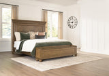Mega Furniture - Ashley Furniture - Karallin Bedroom - California King Panel Storage Bed / Medium Brown - PCB782B9