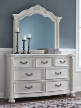 Mega Furniture - Ashley Furniture - Montelaine Bedroom - Dresser and Mirror / Antique White - B795B1