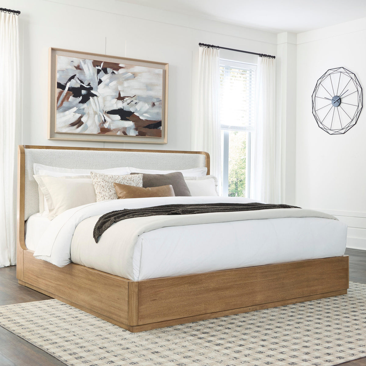 Mega Furniture - Ashley Furniture - Pamaria Bedroom - King Upholstered Bed - PCB802B7