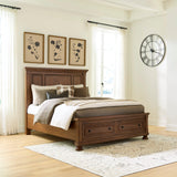 Mega Furniture - Ashley Furniture - Zackaryn Bedroom - Queen Panel Storage Bed / Warm Brown - PCB807B13