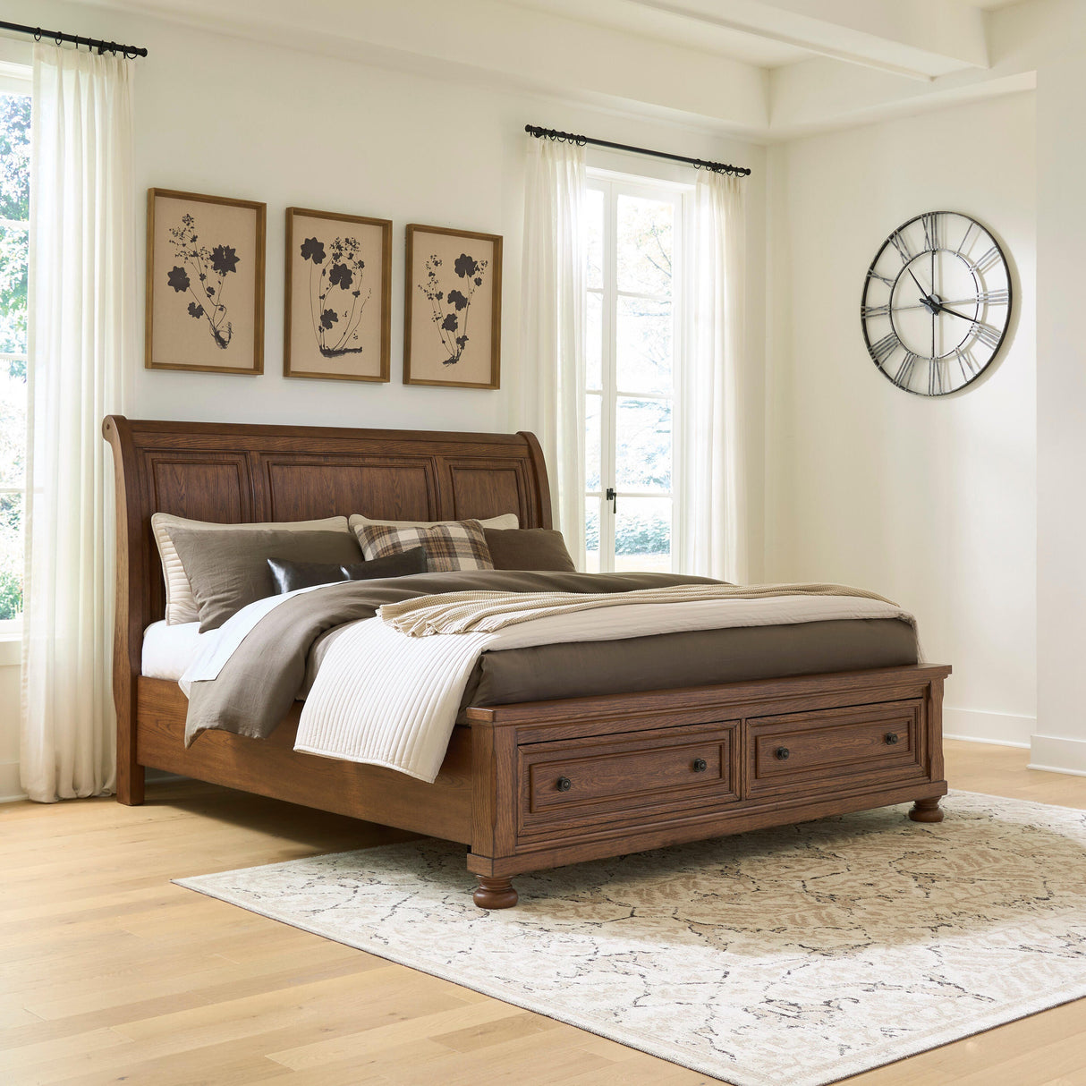 Mega Furniture - Ashley Furniture - Zackaryn Bedroom - King Sleigh Storage Bed - PCB807B7
