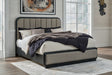 Mega Furniture - Ashley Furniture - Rowanbeck Bedroom - Queen Upholstered Panel Bed / Gray/Black - B821B2