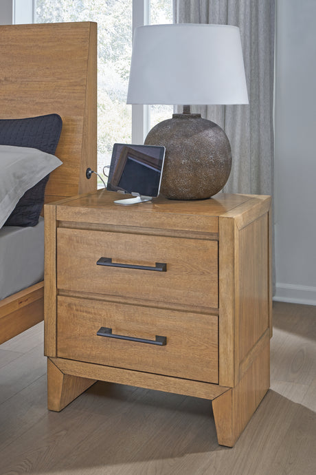 Mega Furniture - Ashley Furniture - Sherbana Bedroom - Two Drawer Night Stand / Light Brown - B833-92