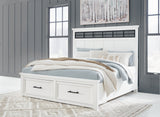Mega Furniture - Ashley Furniture - Ashbryn Bedroom - California King Panel Storage Bed / White/Natural - B844B5
