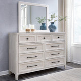 Mega Furniture - Ashley Furniture - Darbonton Bedroom - Dresser and Mirror / Dove White - PCB853B1