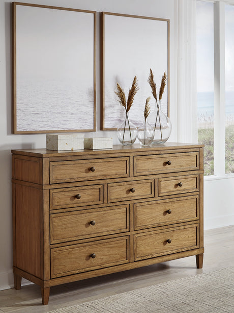 Mega Furniture - Ashley Furniture - Sharlance Bedroom - California King Upholstered Panel Bed / Light Brown - B895B7