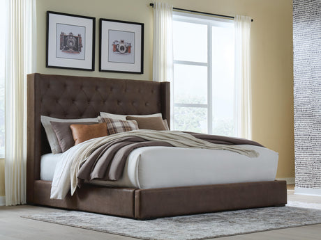 Mega Furniture - Ashley Furniture - Lavernty Bedroom - King Upholstered Storage Bed - PCB9002B2