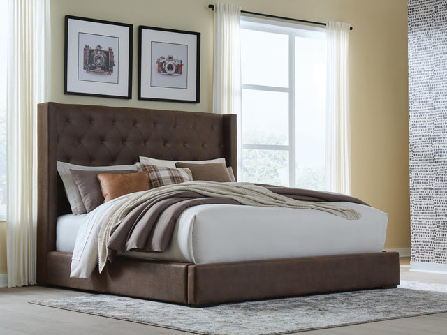 Mega Furniture - Ashley Furniture - Lavernty Bedroom - King Upholstered Storage Bed - PCB9002B2