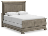 Mega Furniture - Ashley Furniture - Lexorne Bedroom - Queen Sleigh Bed / Gray - B924B2