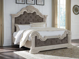 Mega Furniture - Ashley Furniture - Bruchandi Bedroom - King Upholstered Panel Bed / Antique White - PCB948B4